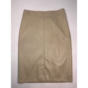 Aritzia Babaton Nude Faux Leather Midi Pencil Skirt